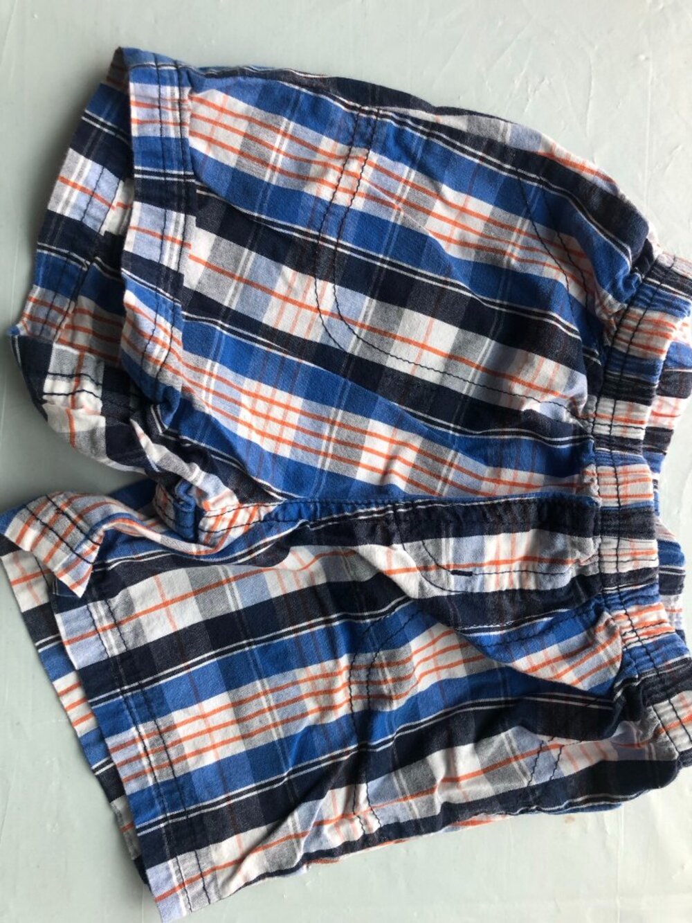 9-Months Carter's Plaid Shorts, Blue/Orange/Gray; UBG; Ready to ship!